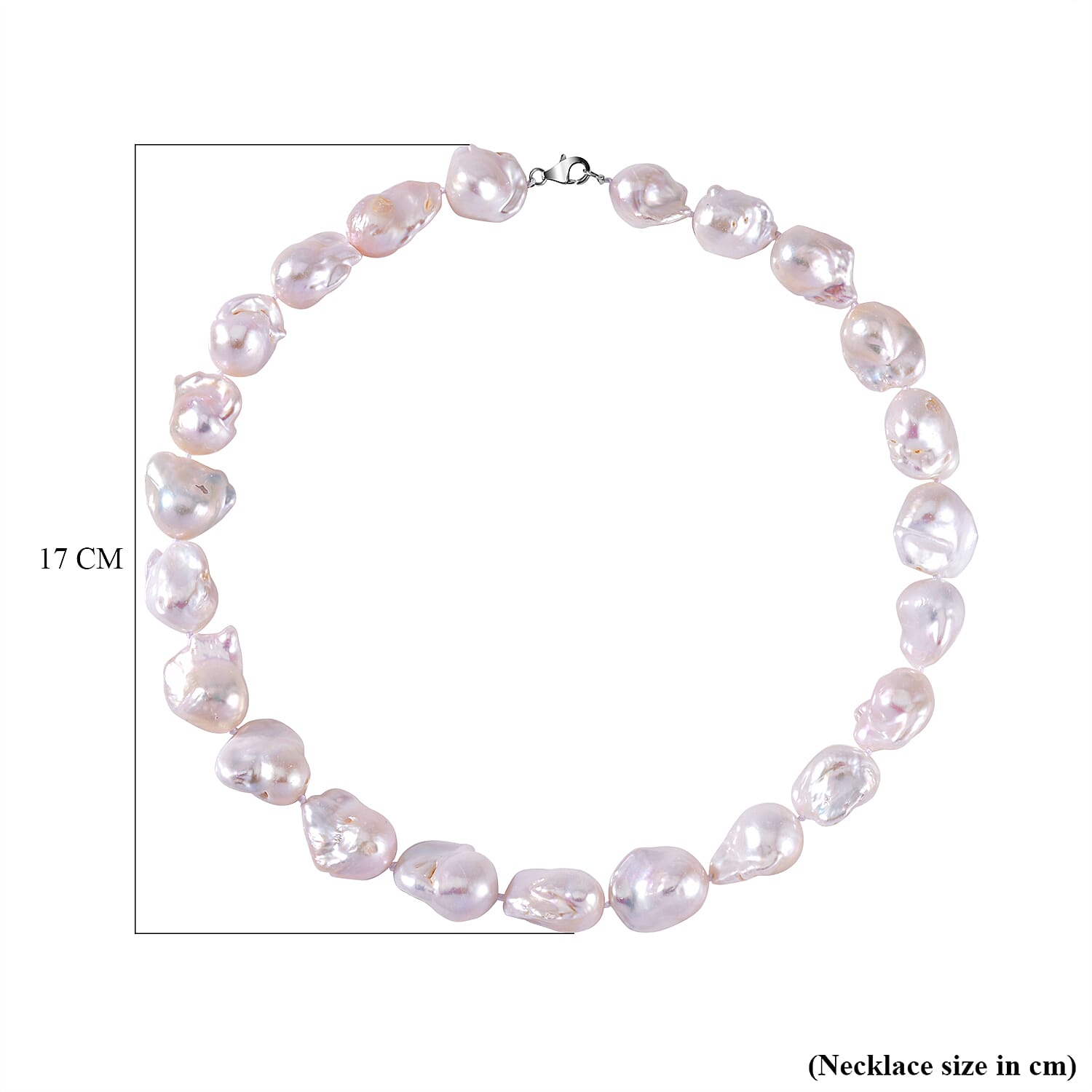 Limited Edition 950 Platinum AAAA Baroque Pearl Necklace (Size 20)