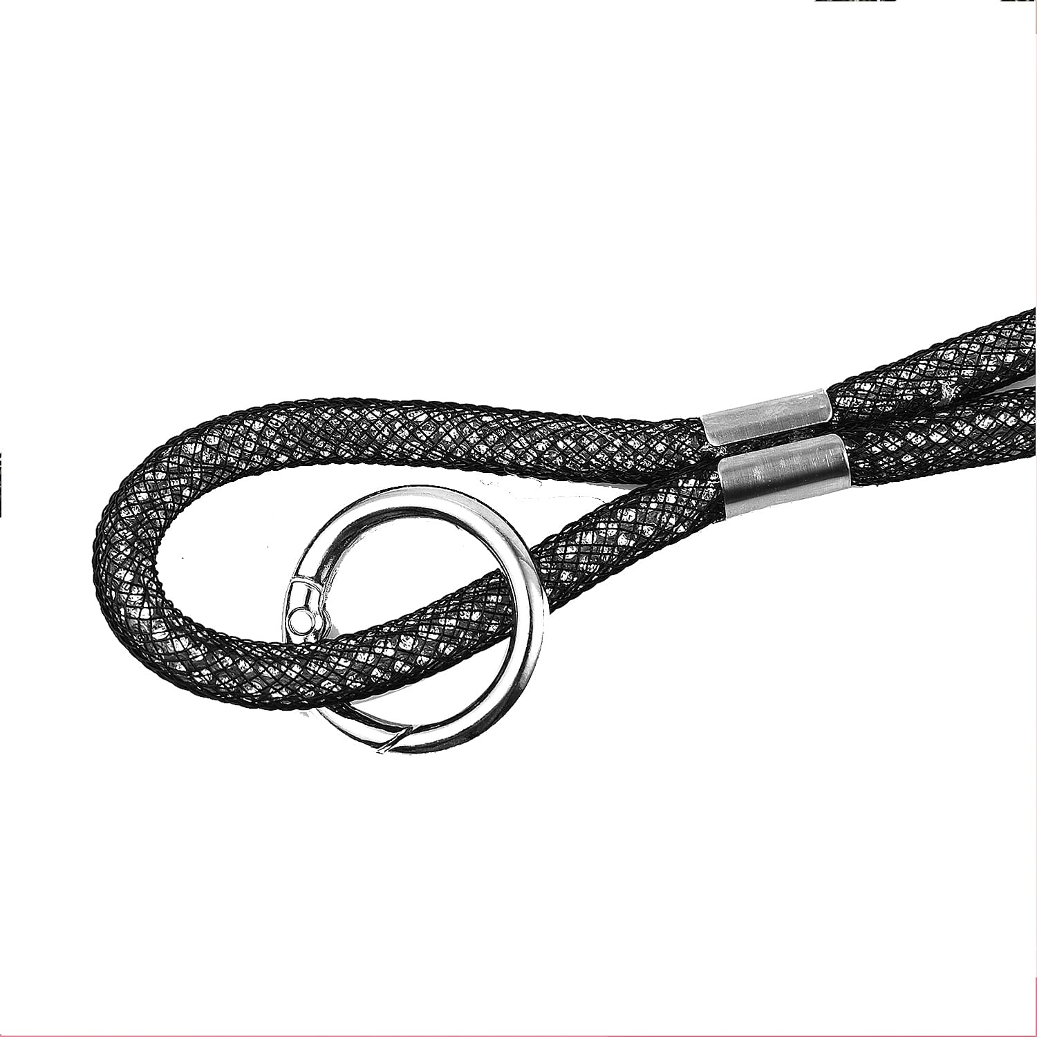 Universal Hanging Neck Phone Strap Decorated with Rhinestones (1.5 m) - Black