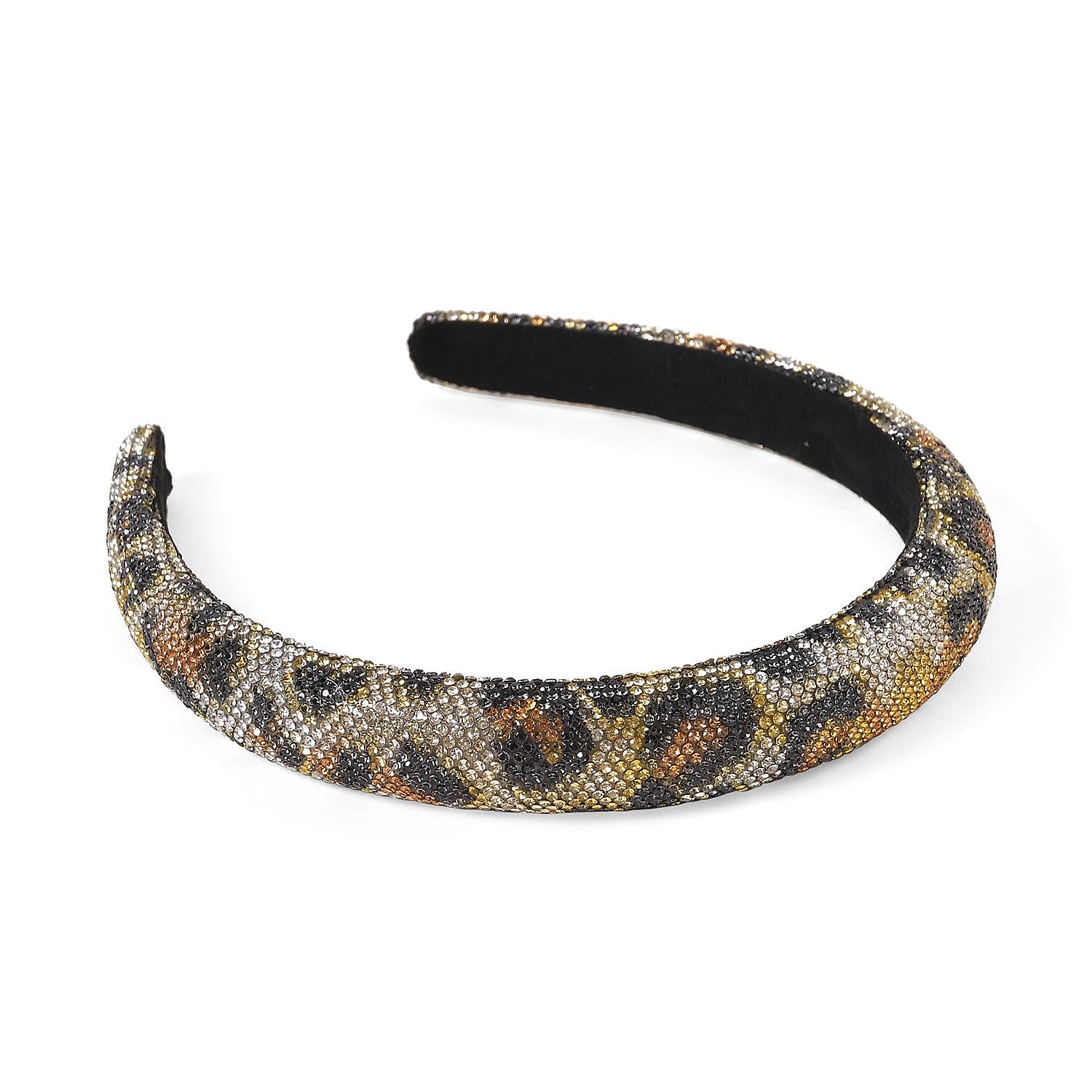 Set of 4 Sparkling Rhinestone Headbands for Women - Red, Black, Brown & Silver