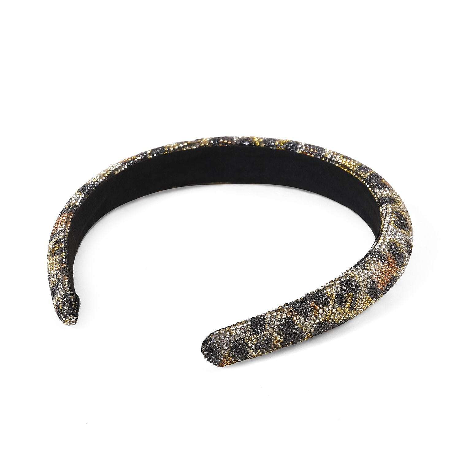 Set of 4 Sparkling Rhinestone Headbands for Women - Red, Black, Brown & Silver