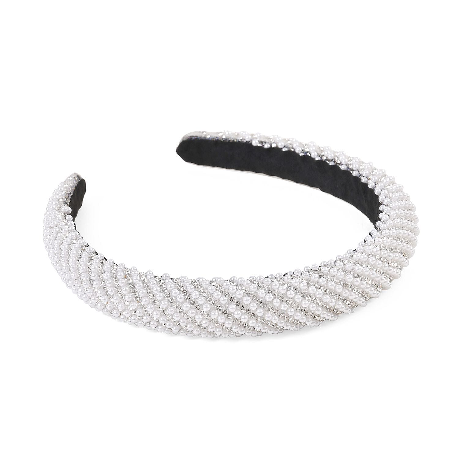 Set of 4 Sparkling Rhinestone Headbands for Women - Red, Black, Brown & Silver