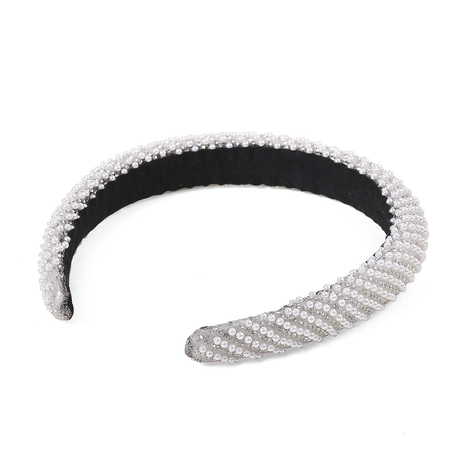 Set of 4 Sparkling Rhinestone Headbands for Women - Red, Black, Brown & Silver