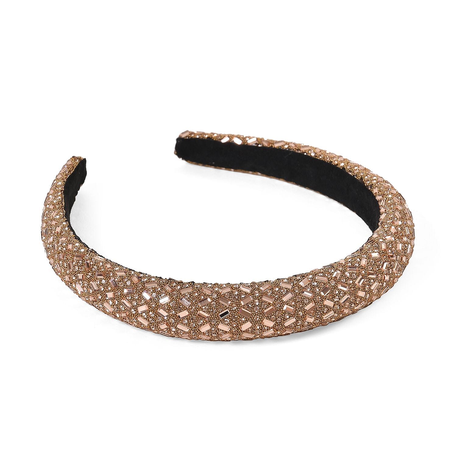 Set of 4 Sparkling Rhinestone Headbands for Women - Red, Black, Brown & Silver