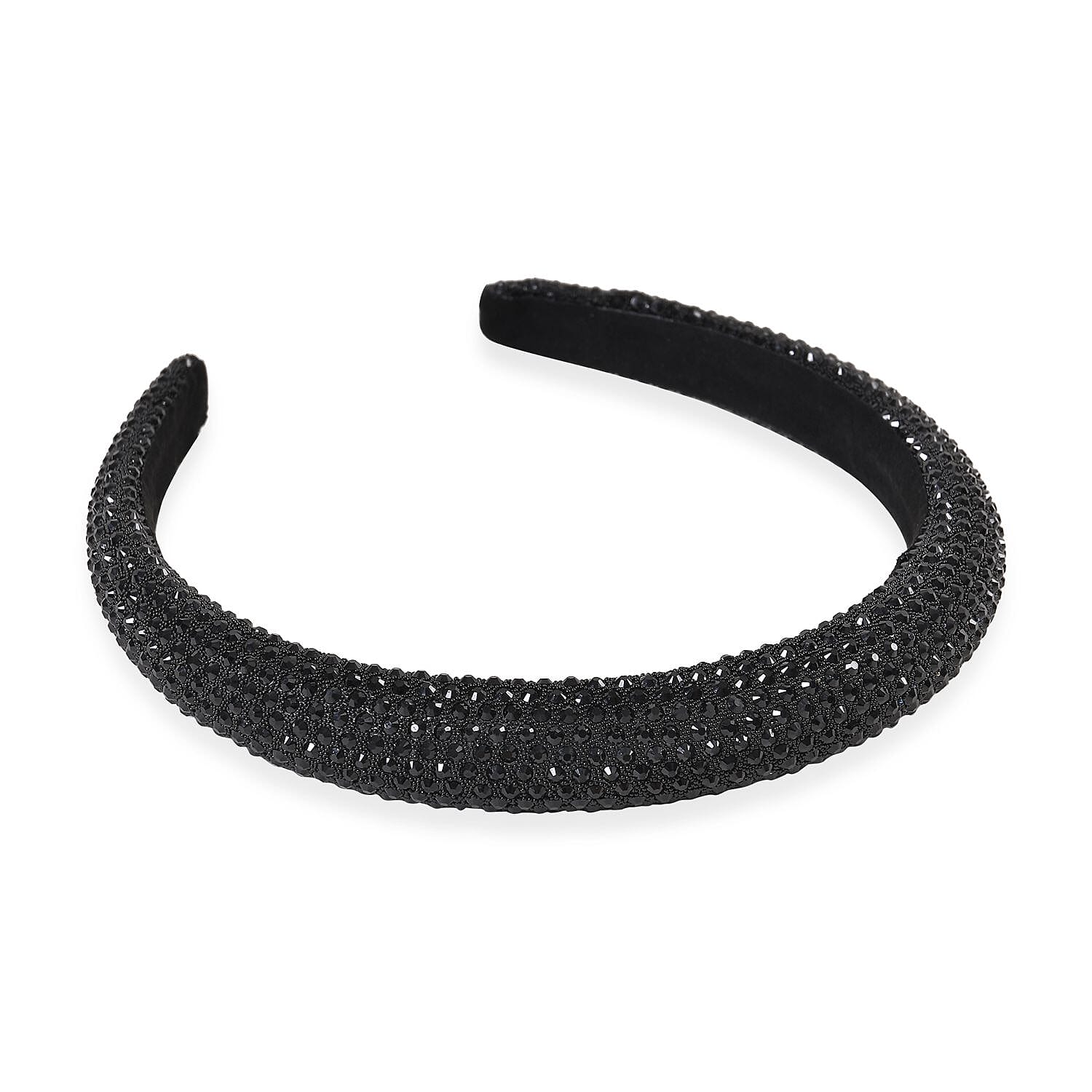 Set of 4 Sparkling Rhinestone Headbands for Women - Black, Grey, AB - Green