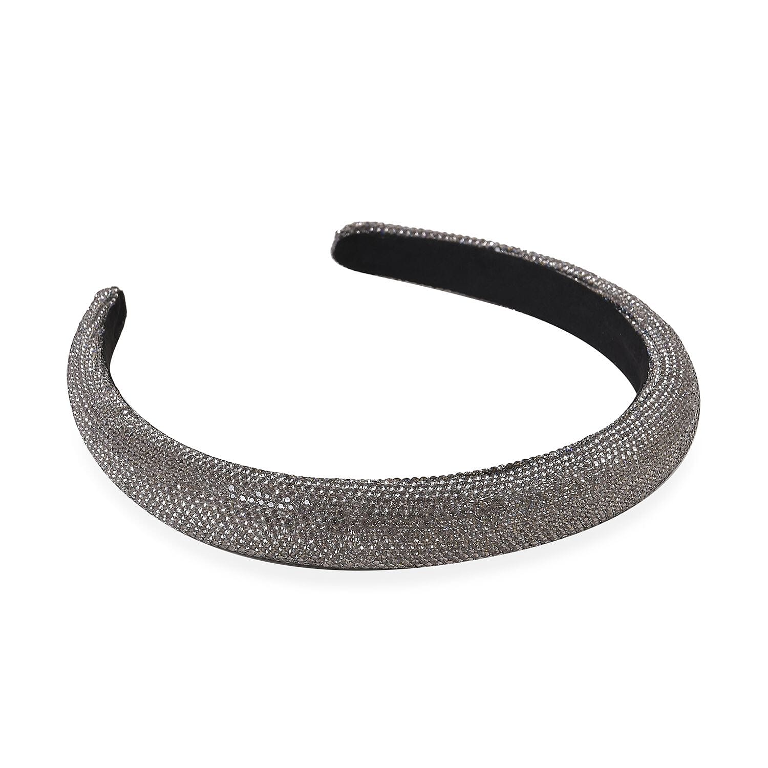 Set of 4 Sparkling Rhinestone Headbands for Women - Black, Grey, AB - Green