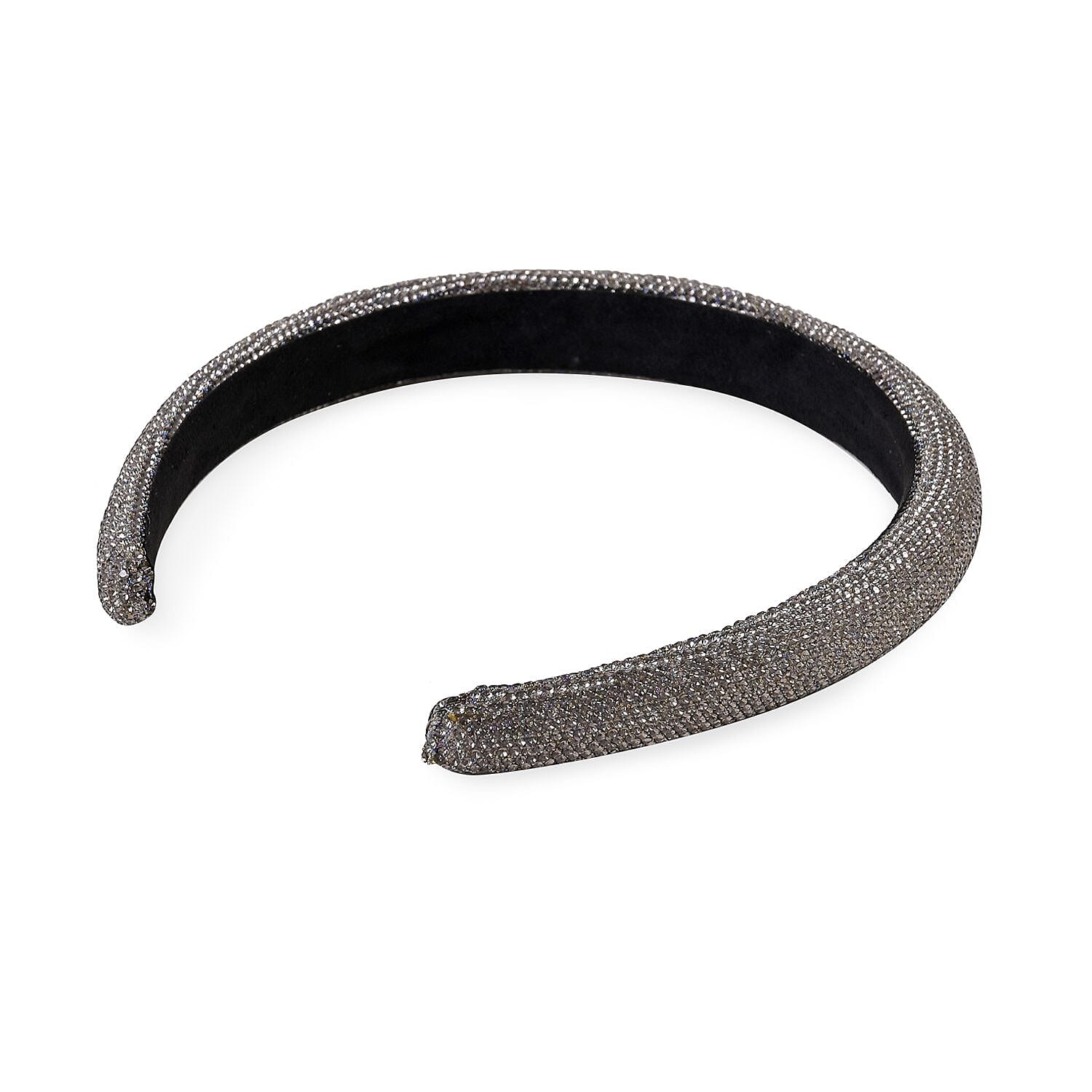 Set of 4 Sparkling Rhinestone Headbands for Women - Black, Grey, AB - Green