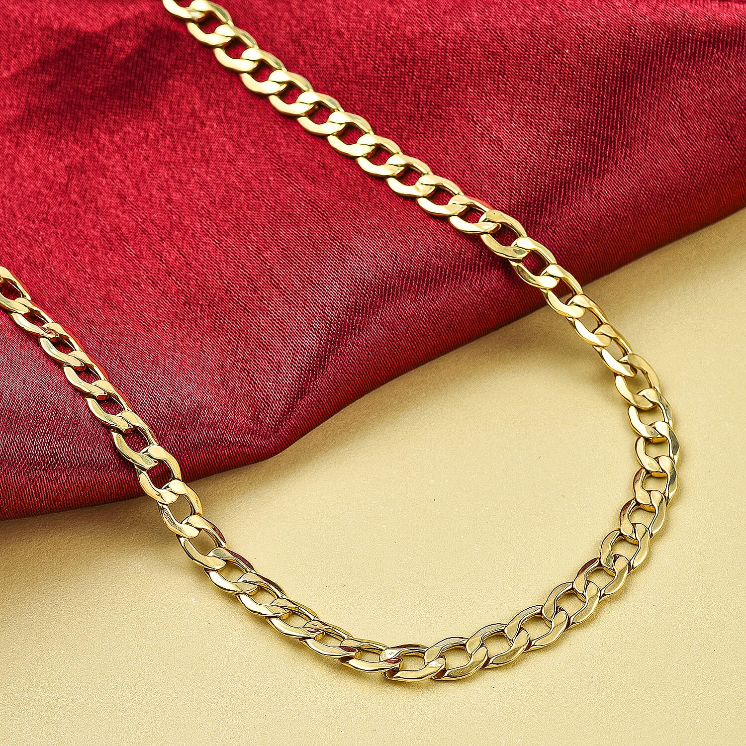 Italian Made Closeout Deal - 9K Yellow Gold Curb Necklace (Size - 20), Gold Wt. 6.70 Gms
