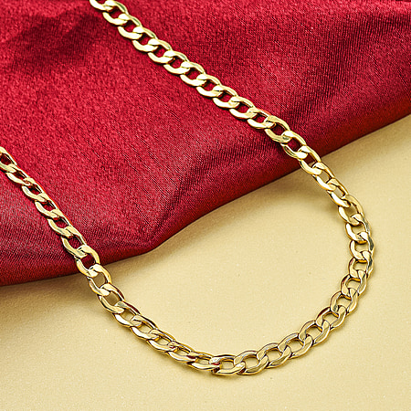 Italian Made Closeout Deal - 9K Yellow Gold Curb Necklace (Size