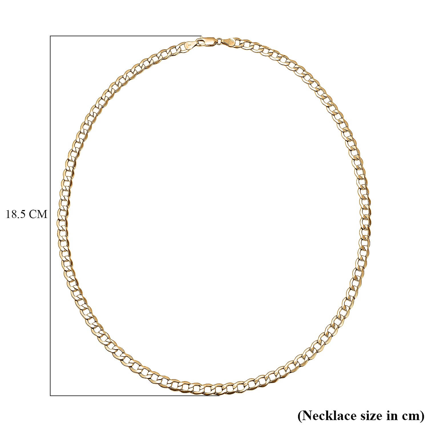 Italian Made Closeout Deal - 9K Yellow Gold Curb Necklace (Size - 20), Gold Wt. 6.70 Gms