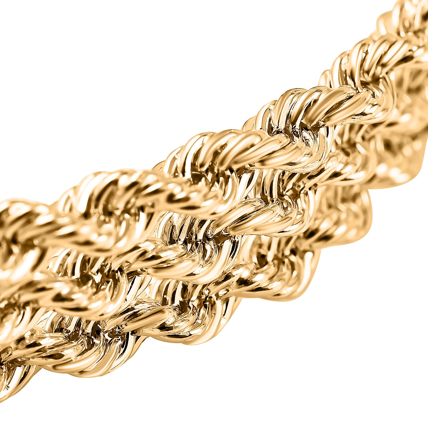 Hatton Garden Closeout 9K Yellow Gold Triple Rope Bracelet (Size - 7.25) 5.50 Gms