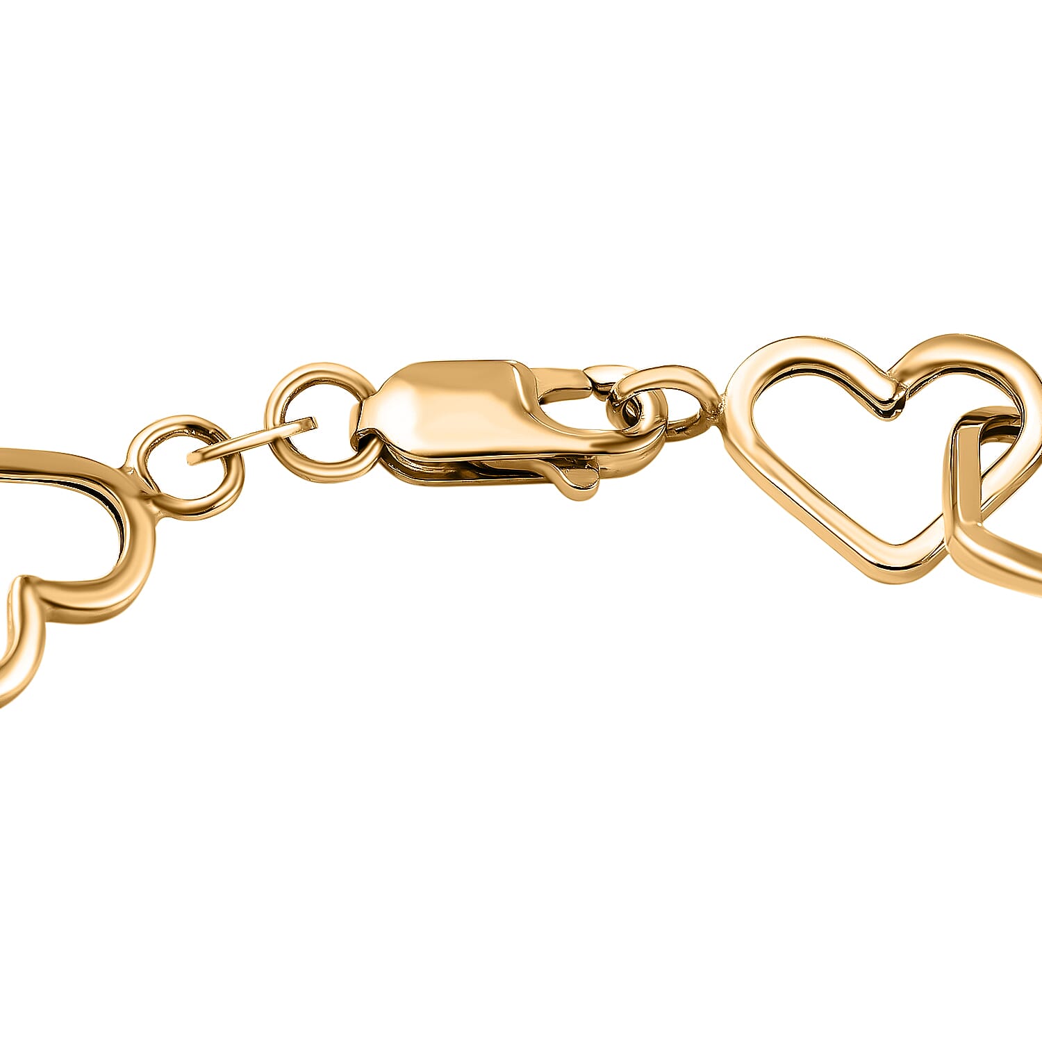 Vicenza Closeout Deal - 9K Yellow Gold Heart Link Bracelet (Size - 7.5) 3.70 Grams