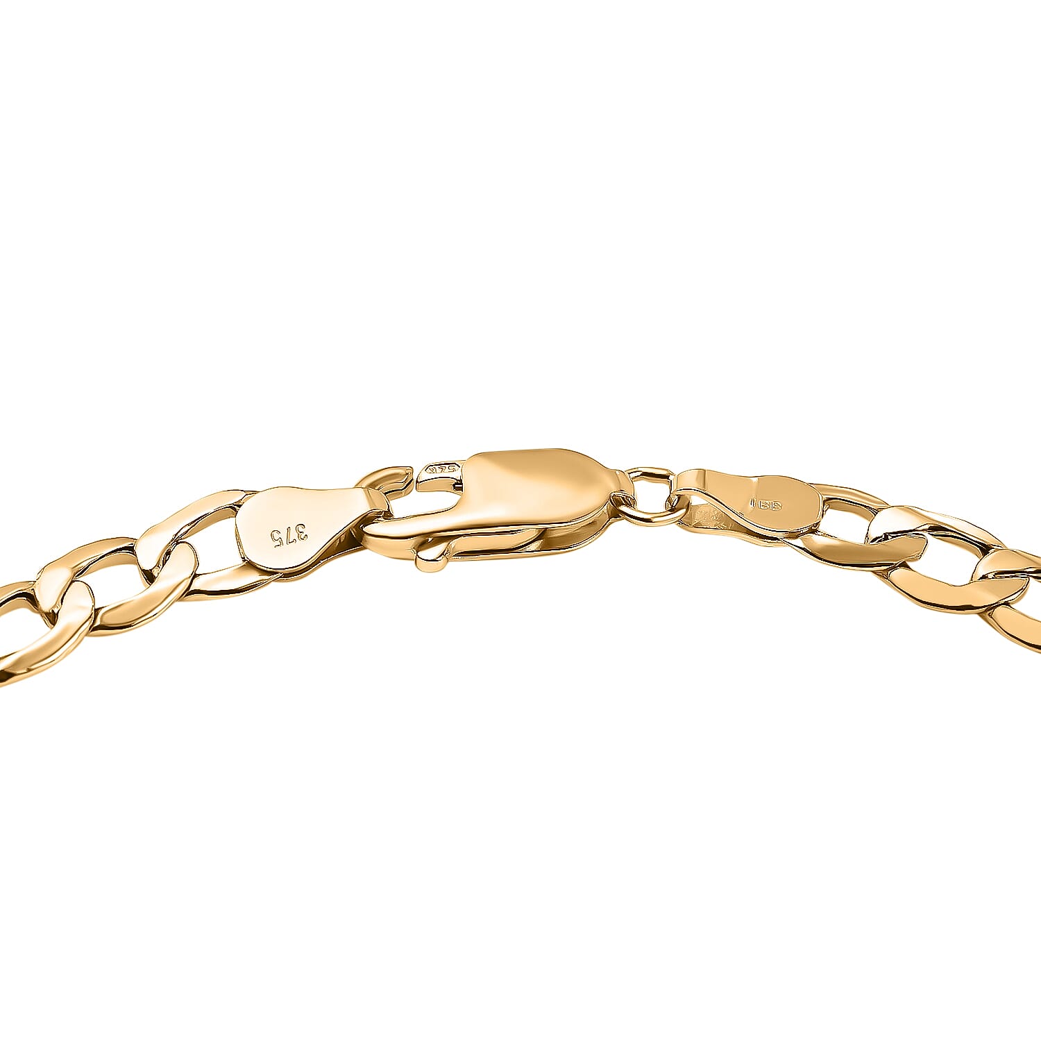Hatton Garden Closeout - 9K Yellow Gold Hollow Curb Bracelet (Size 8.5) with Lobster Clasp