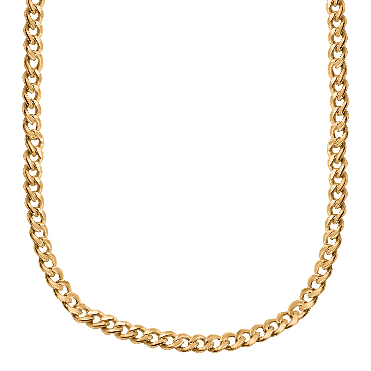 Hatton Garden Closeout - 9K Yellow Gold Flat Curb Necklace (Size-18)