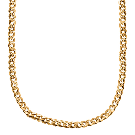 Hatton Garden Closeout - 9K Yellow Gold Flat Curb Necklace (Size-18)