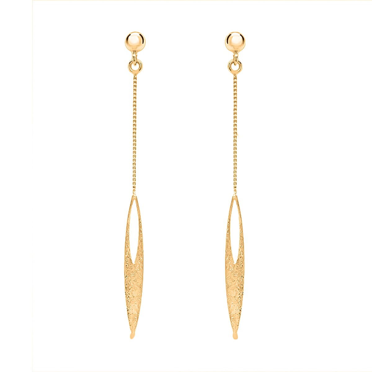 Vicenza Closeout - 9K Yellow Gold Stardust Elliptic Drop Earrings