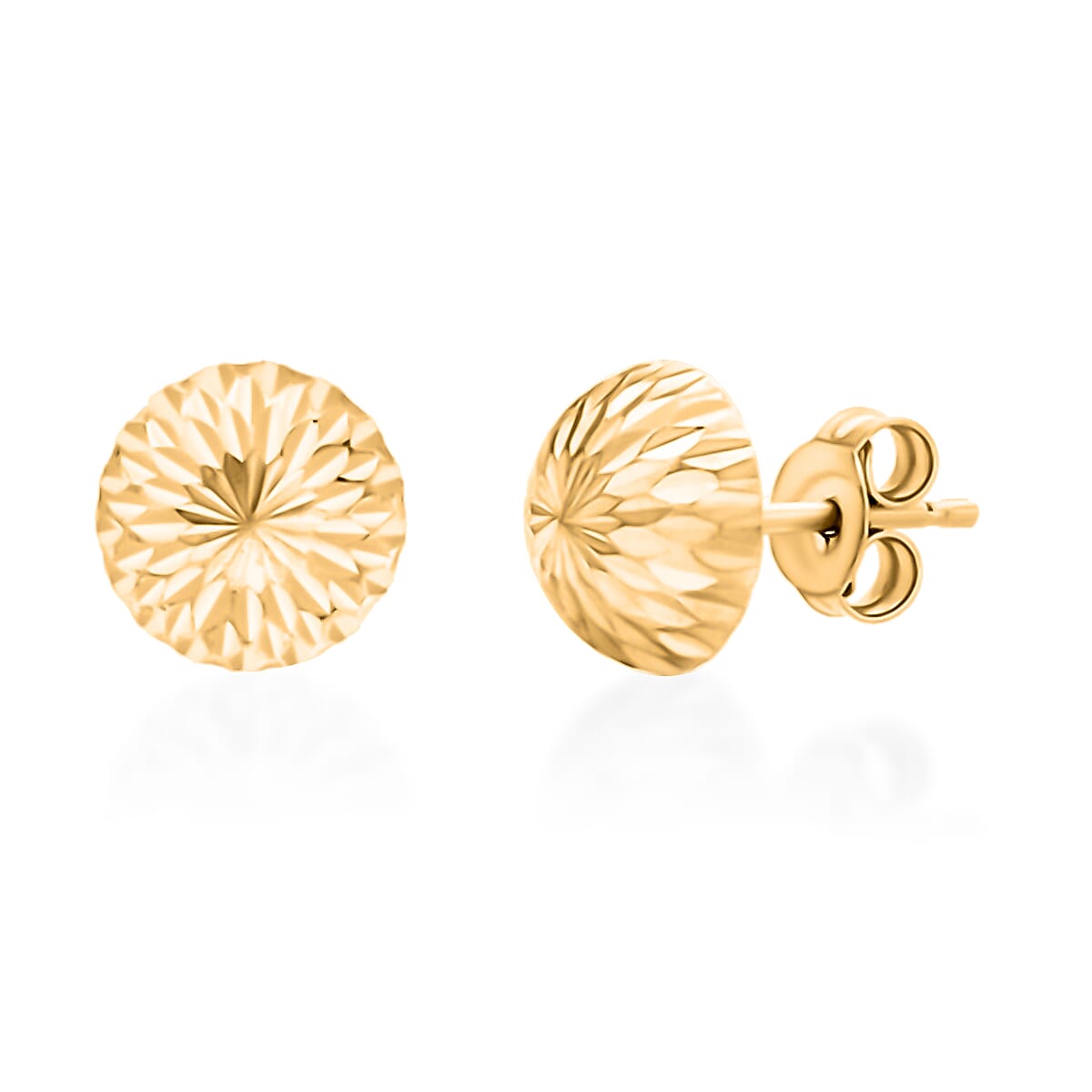 9K Yellow Gold Diamond Cut Spanish Earrings