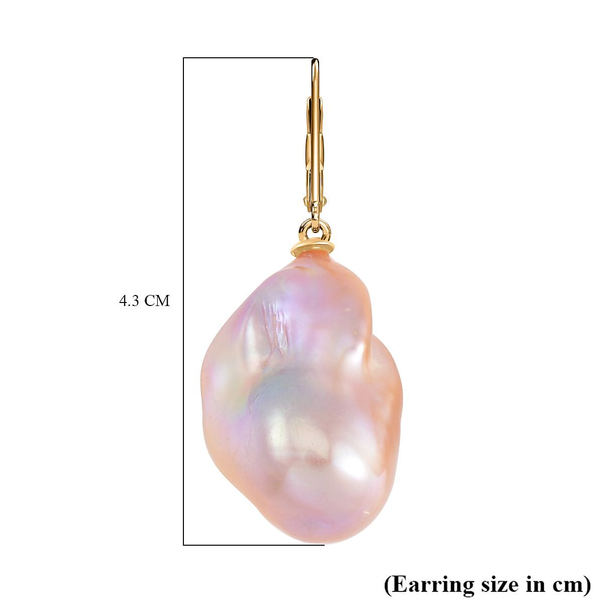 5th Avenue Closeout Multi Colour Baroque Pearl Earrings in Gold Overlay Sterling Silver