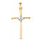 9K White Gold Moissanite Solitaire Cross Pendant