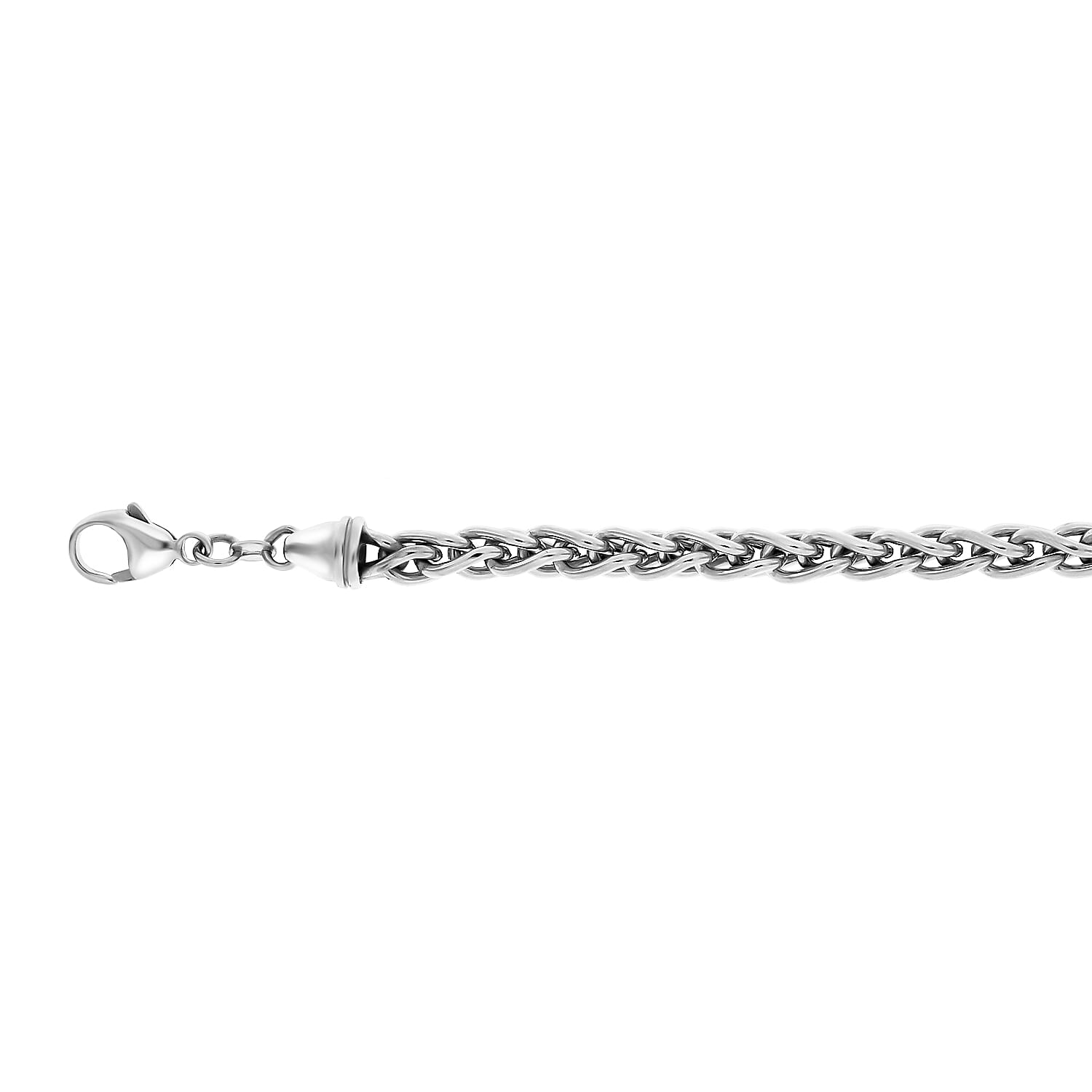 La Bella- Italian Handmade Sterling Silver Spiga Necklace (Size - 24), Silver Wt. 38.00 Gms La Bella- Italian Handmade Sterling Silver Spiga Necklace (Size - 24), Silver Wt. 38.00 Gms