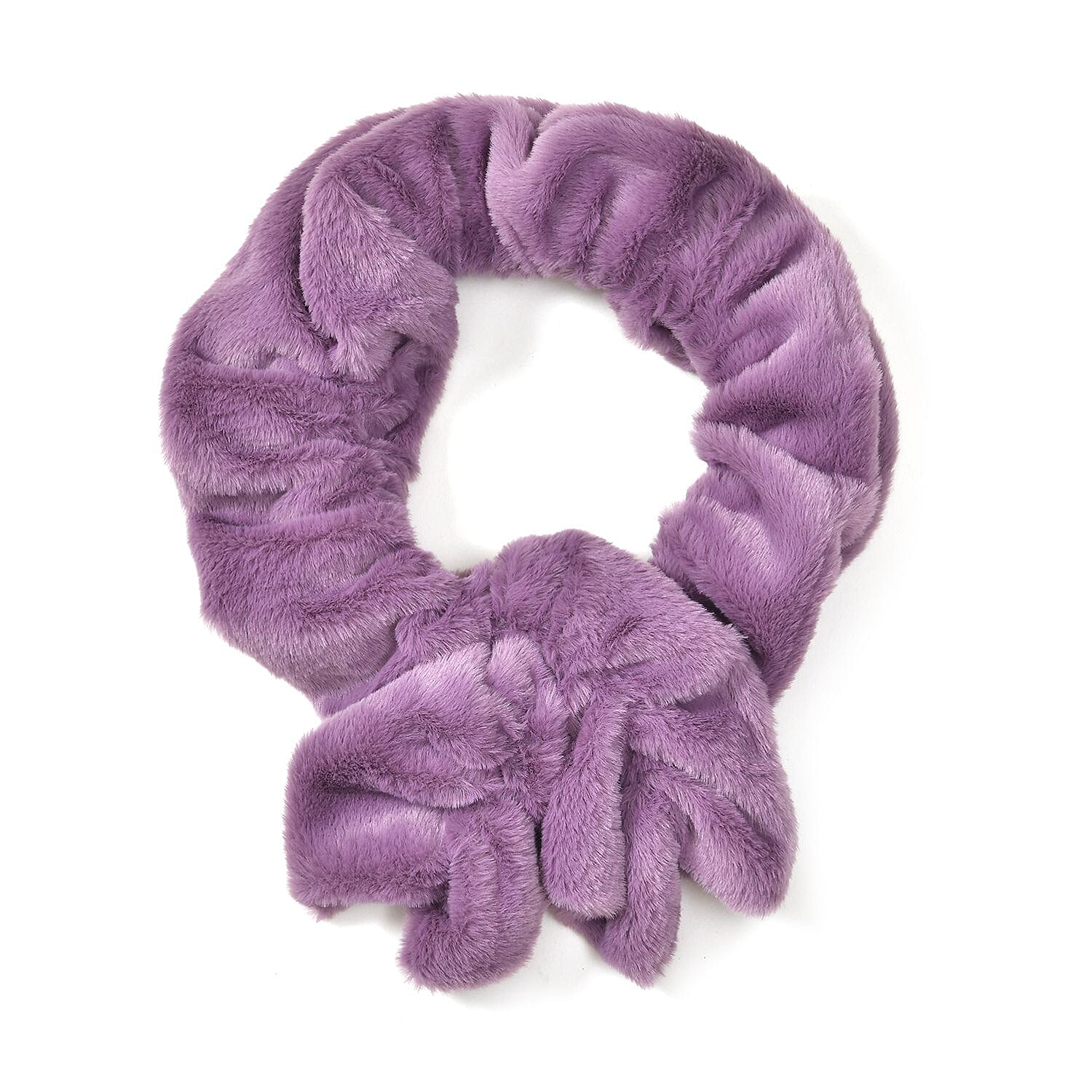 Closeout Deal - New Arrival Elastic Faux Fur Scarf - Purple