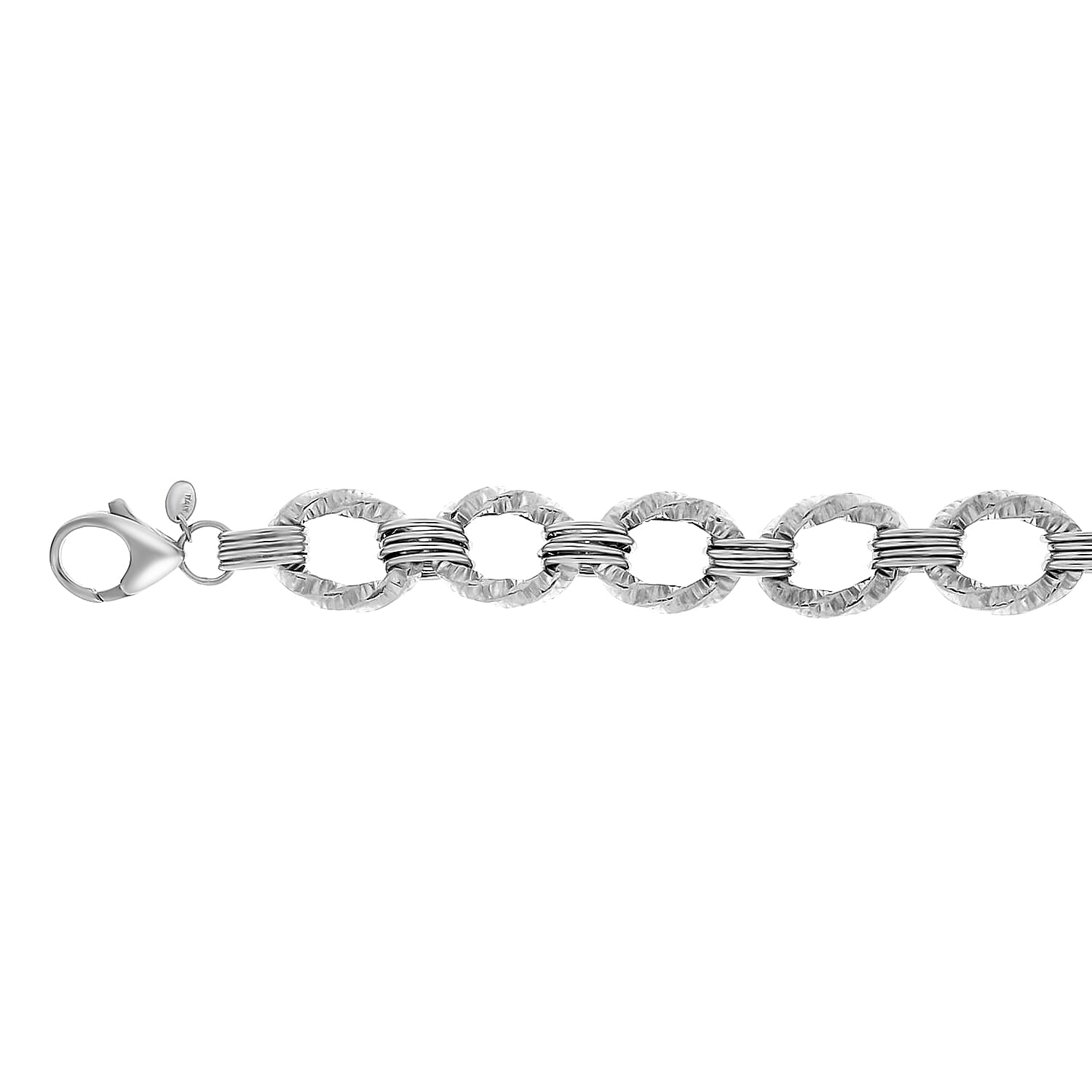 La Bella- Italian Fine Jewellery - Sterling Silver Bracelet (Size - 7.5), Silver Wt. 28.5 Gms