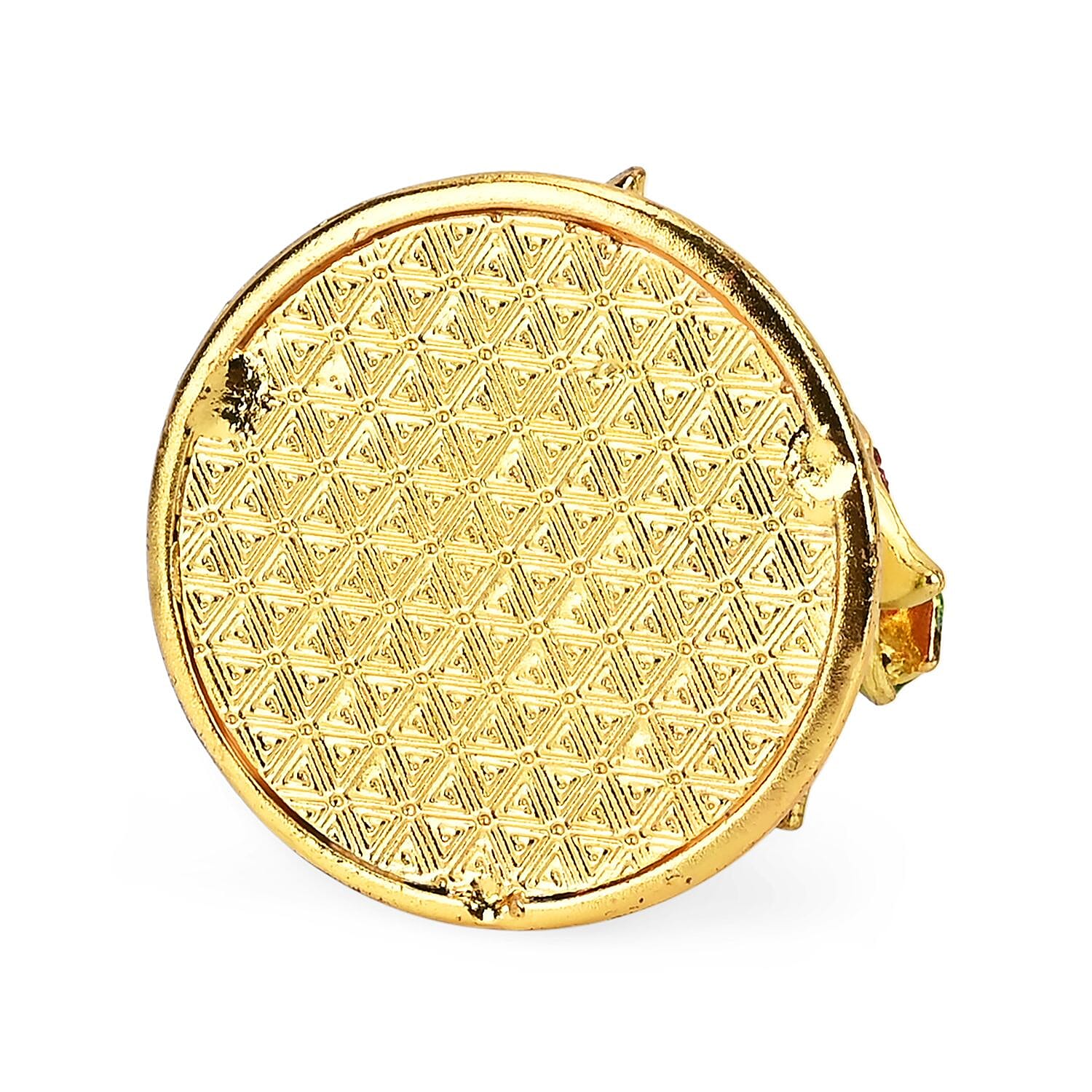 Christmas Bell Hand Painted Trinket Storage Box Enamelled With Sparkling Crystals - Green & Red