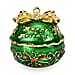 Christmas Ball Trinket Storage Box with Hand Painted Colorful Enamel & Jeweled with Sparkling Crystals - Yellow