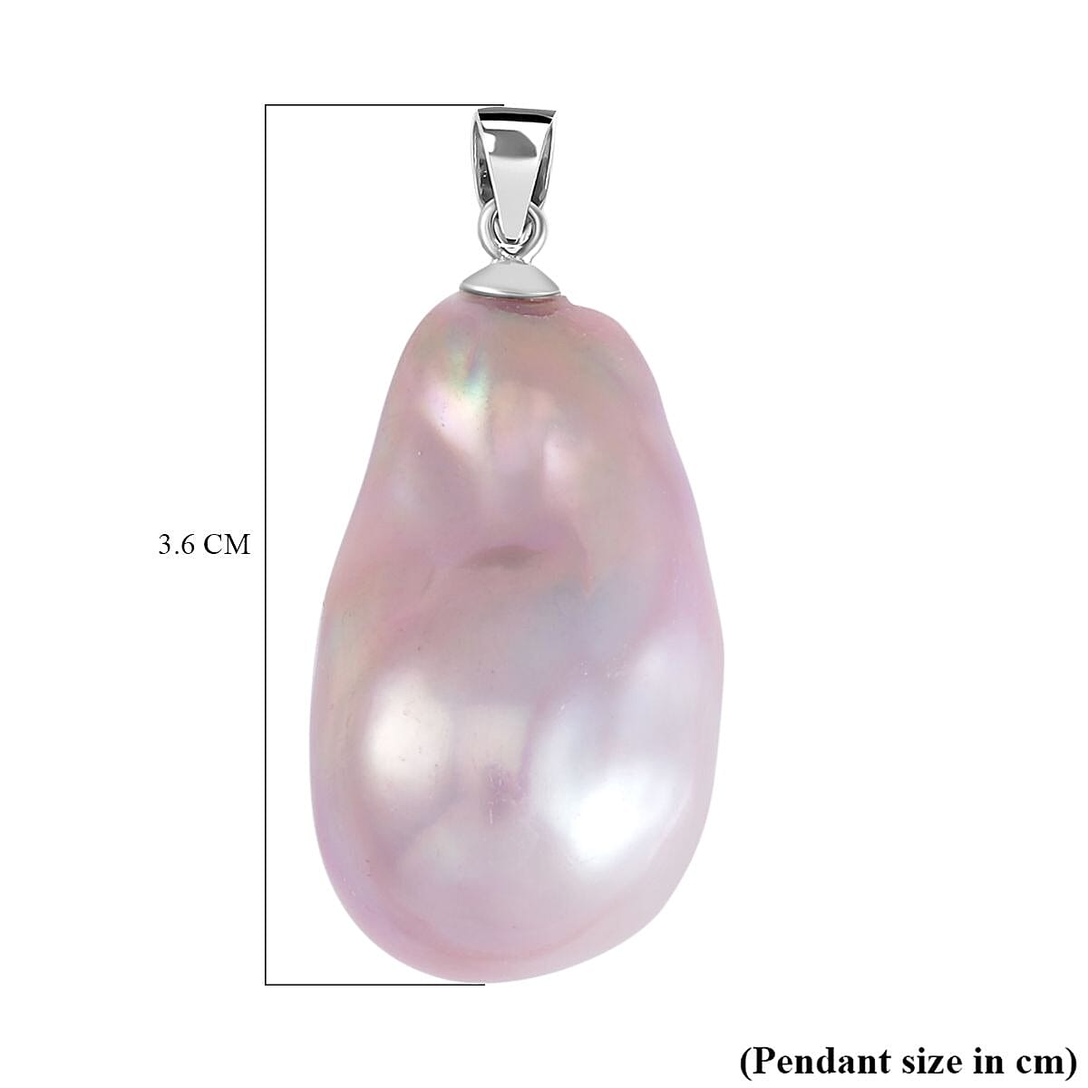 Multi Colour Barqoque Pearl Pendant in Rhodium Overlay Sterling Silver