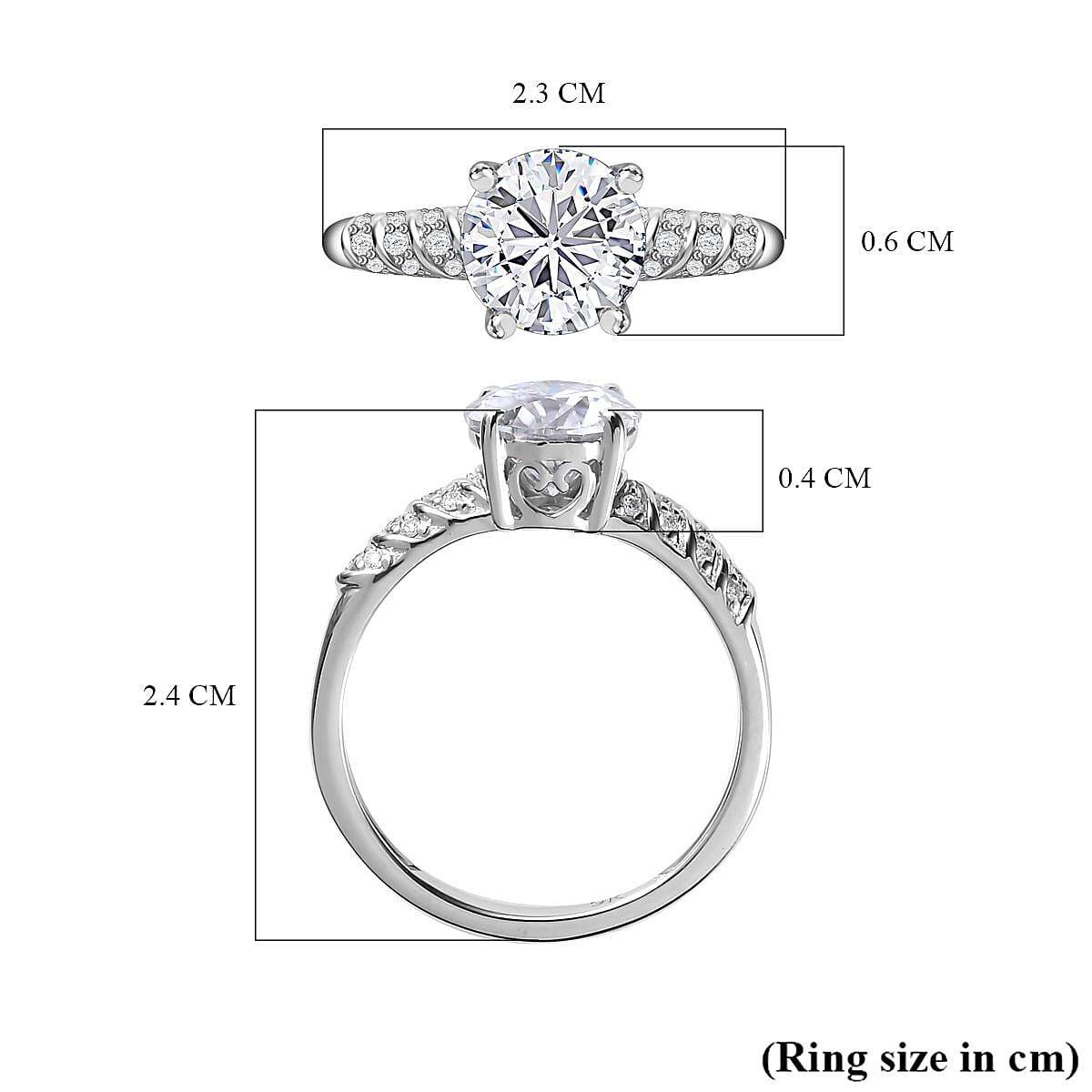 9K White Gold Moissanite Ring 1.59 Ct. 9K White Gold Moissanite Ring 1.59 Ct.