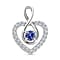 9K White Gold AA Tanzanite , Moissanite Fancy Pendant in Gold Wt. 1.36 grams, 0.540 Ct