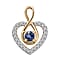 9K Yellow Gold  AA Tanzanite, Moissanite Heart Pendant, Gold Wt. 1.15 Gms  0.540  Ct.