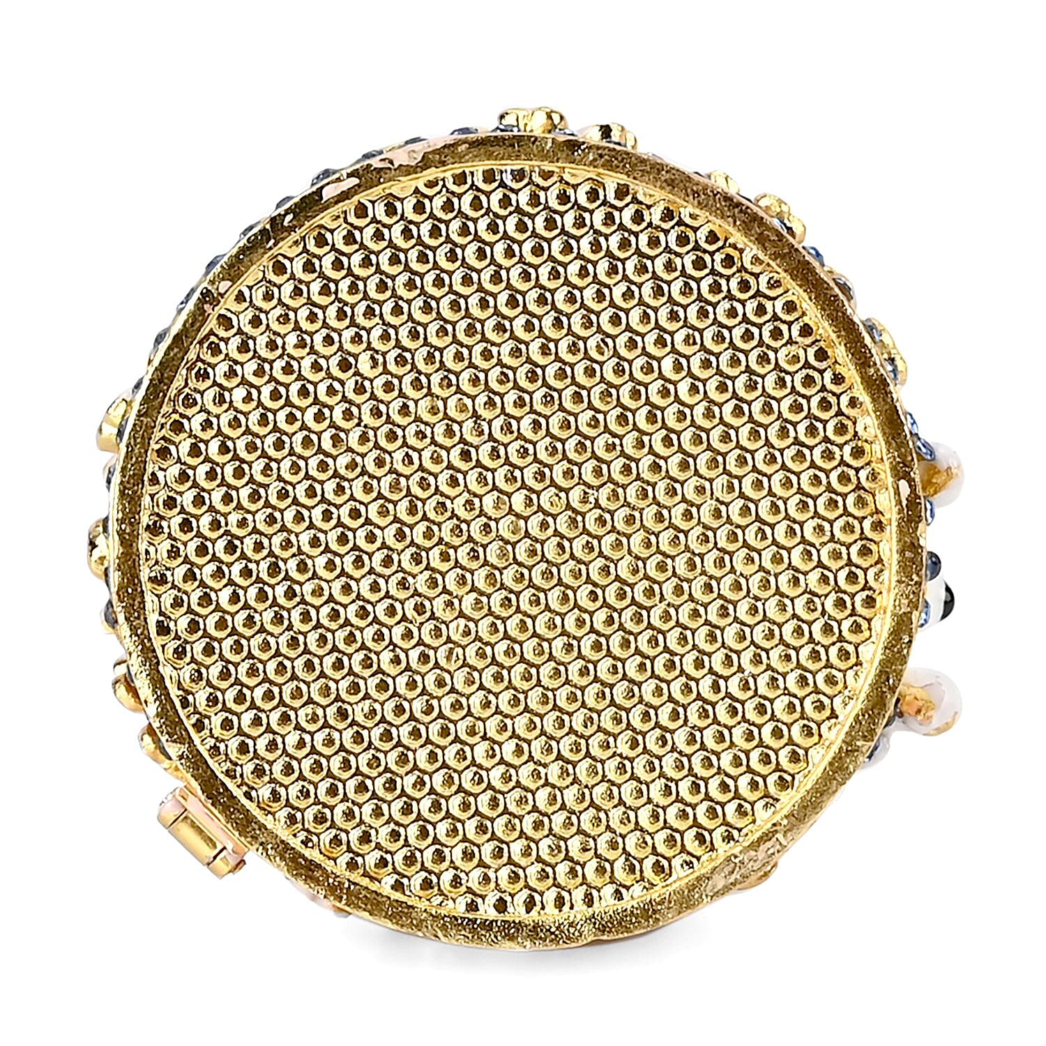 Hand Painted Dog Trinket Box Enamelled & Jewelled With Sparking Crystals - Pink