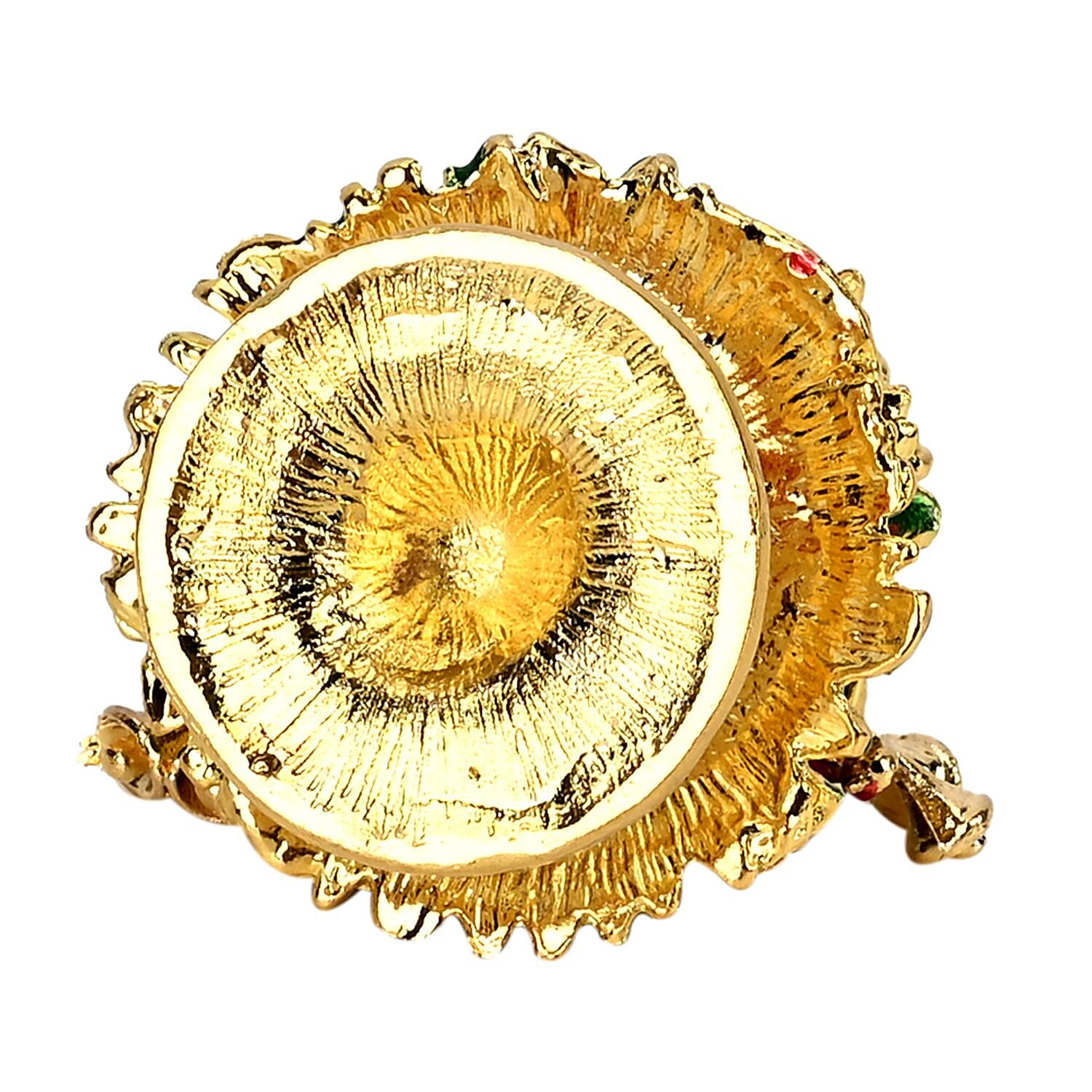 Christmas Tree Hand Painted Trinket Storage Box Enamelled With Sparkling Crystals - Green, Purple & Red