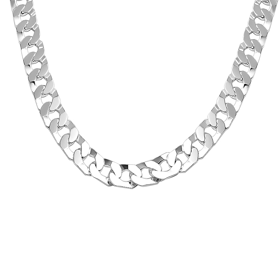 Hatton Garden CloseOut- Sterling Silver Solid Curb Necklace (Size - 22), Silver Wt. 53.30 Gms