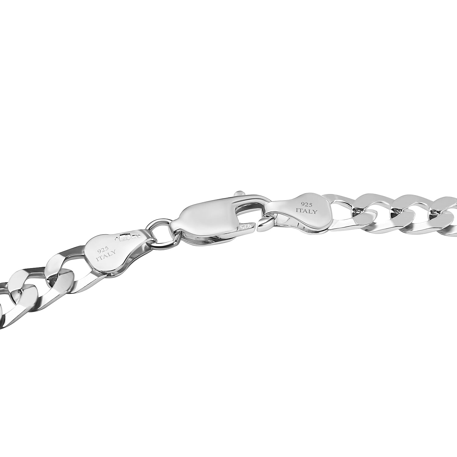 Italian Closeout - Sterling Silver Flat Squared Curb Necklace (Size - 22), Silver Wt. 19.00 Gms