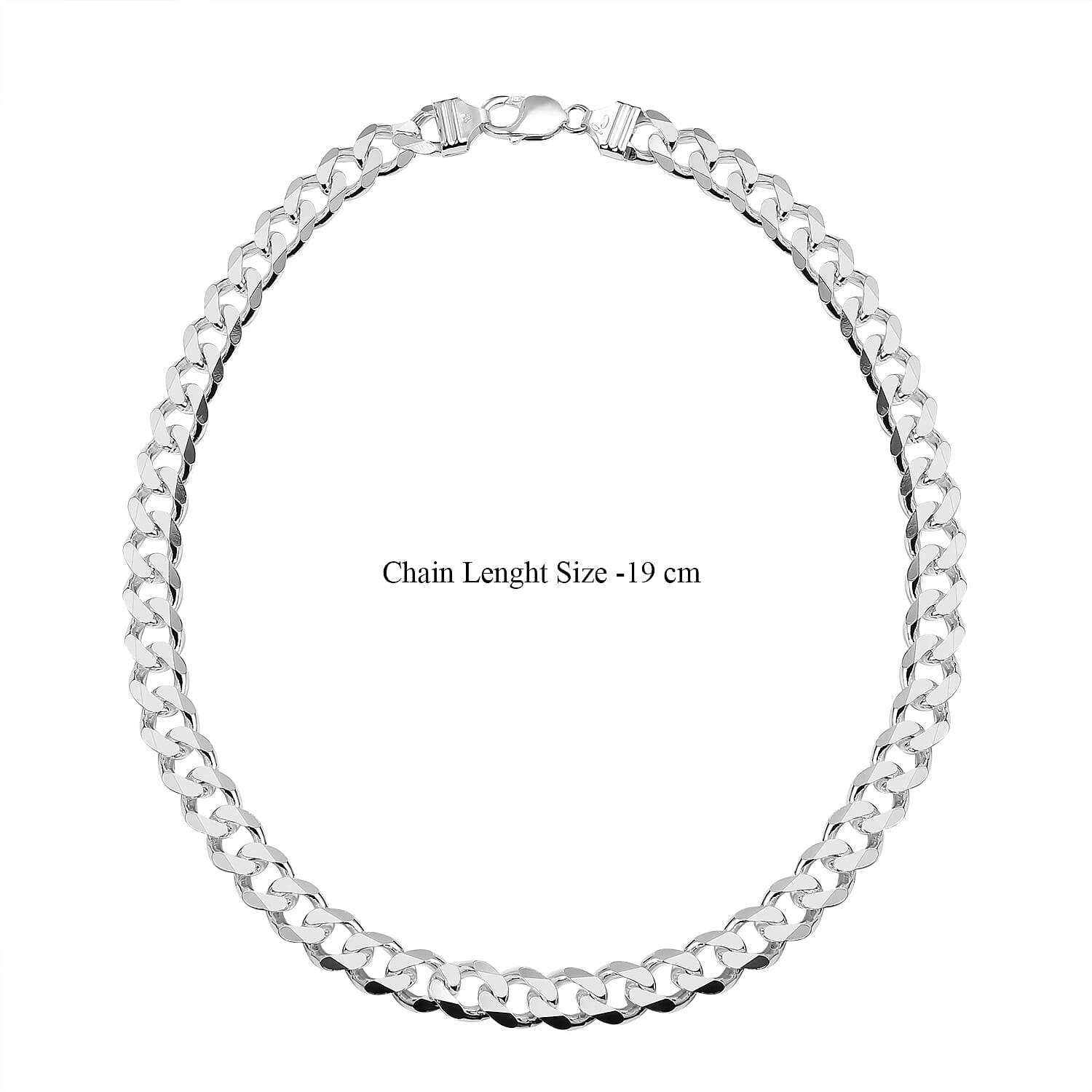 Hatton Garden Close Out - Sterling Silver Curb Necklace (Size - 20), Silver Wt. 95 Gms