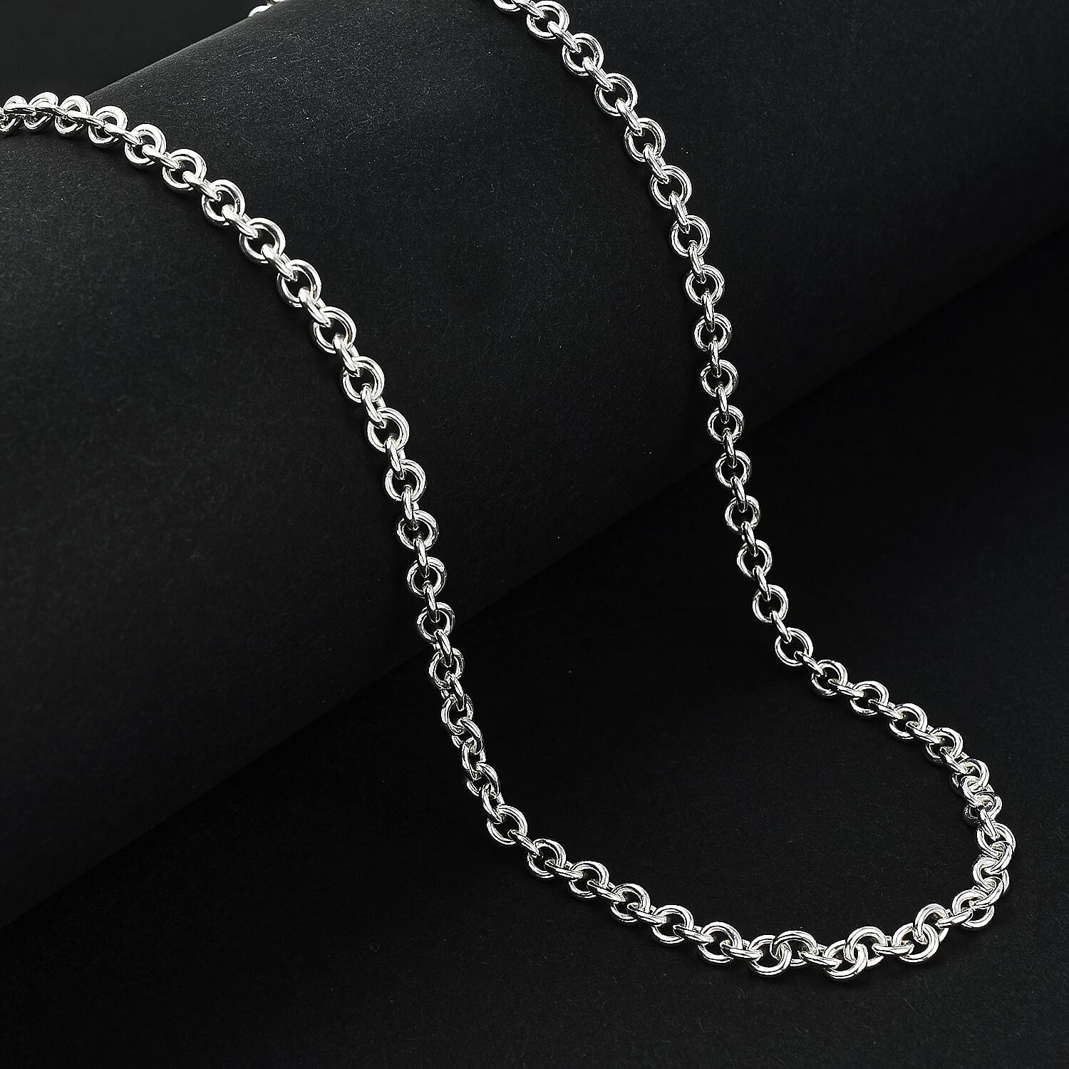 Italian Closeout - Sterling Silver Round Belcher Necklace (Size - 22), Silver Wt. 19.10 Gms