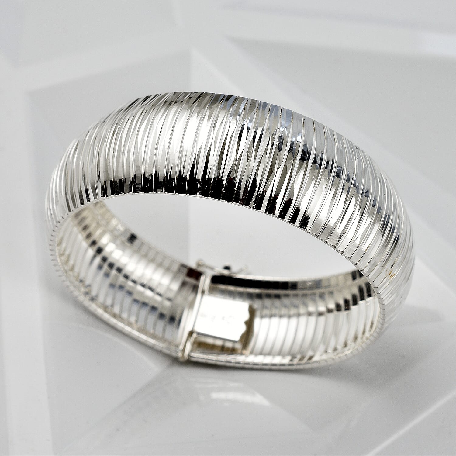 Italian Handmade - Sterling Silver Cleopatra Bracelet (Size - 7.5), 30.50 GM