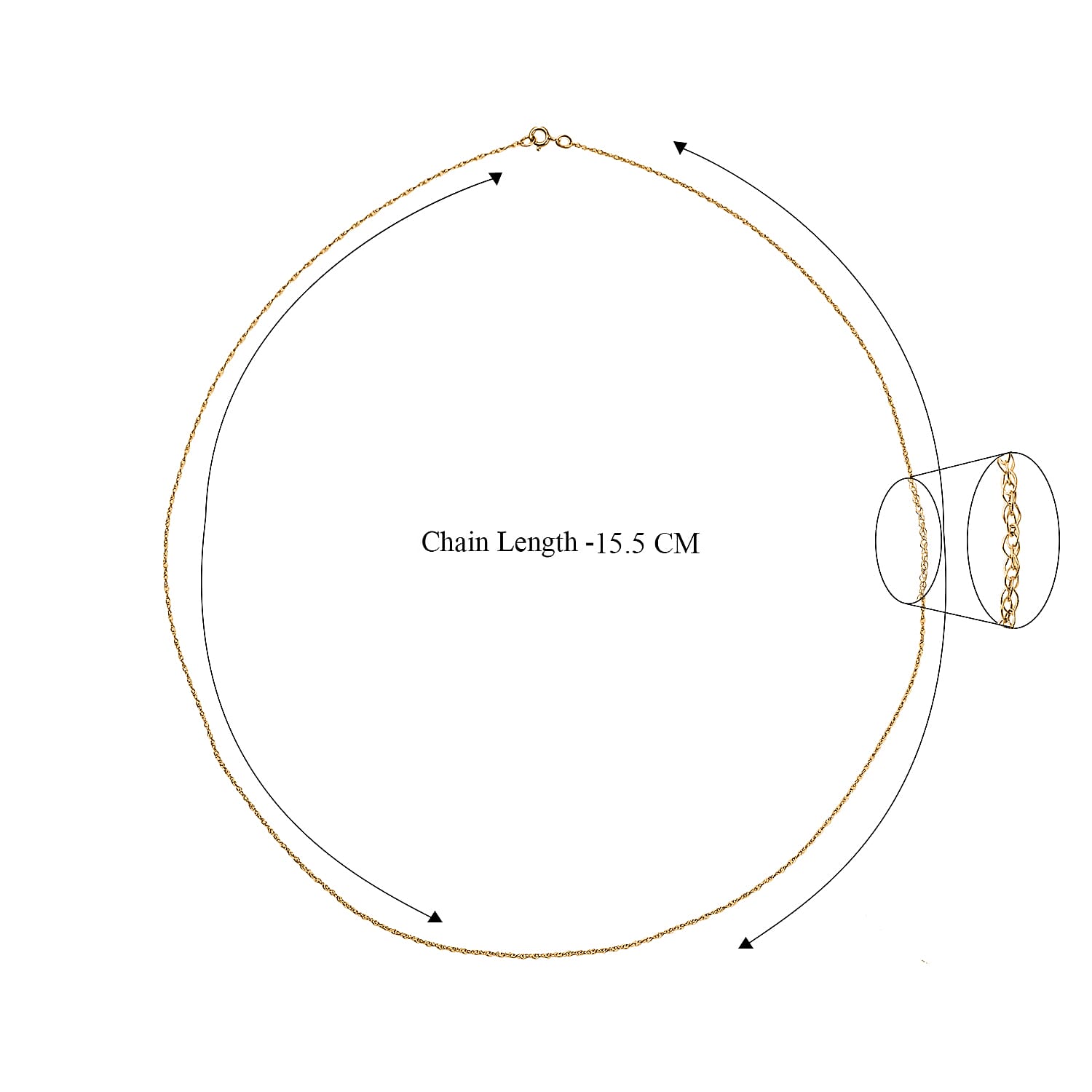 9K Yellow Gold  Necklace  (Size - 18)