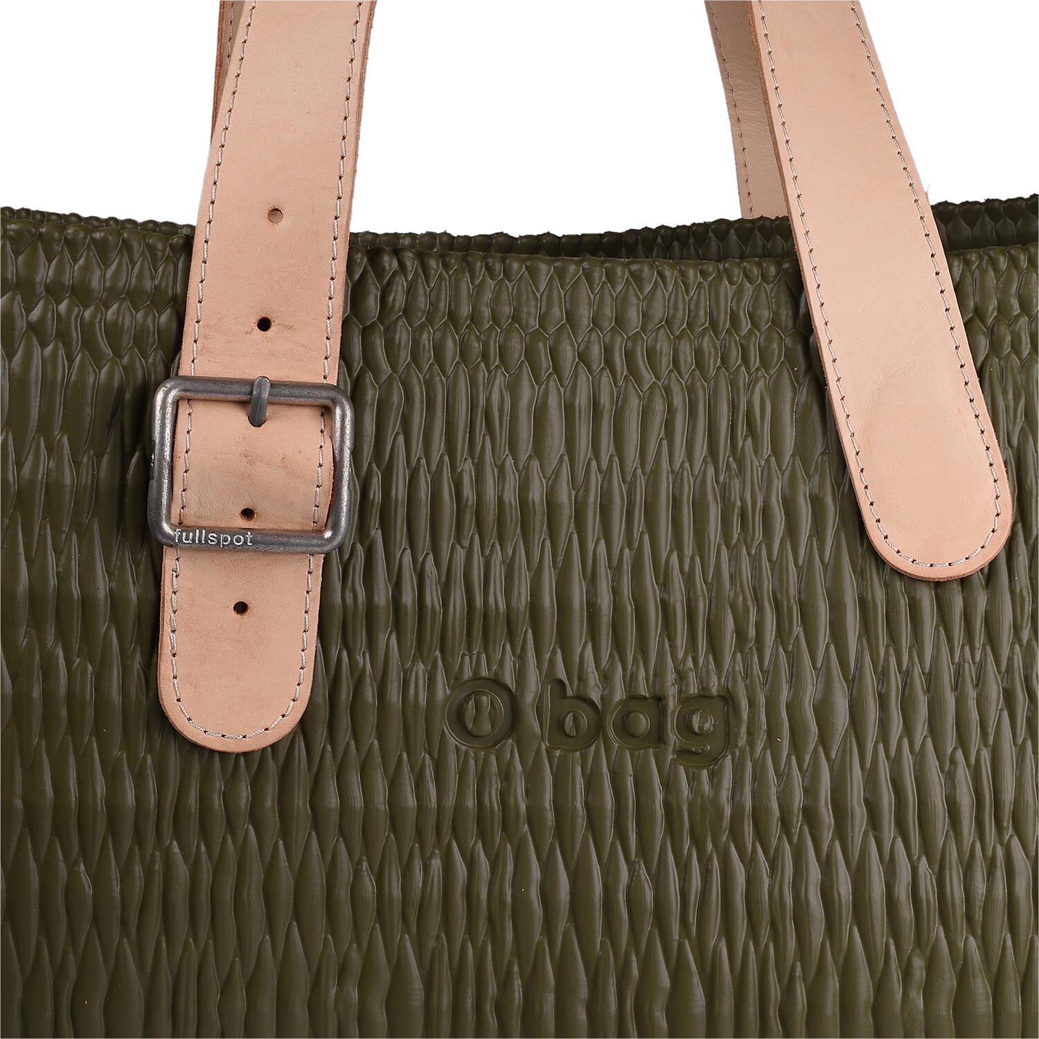 Italian O BEACH Basket Handbag with Large Handle (Size:47x29x17Cm) - Olive