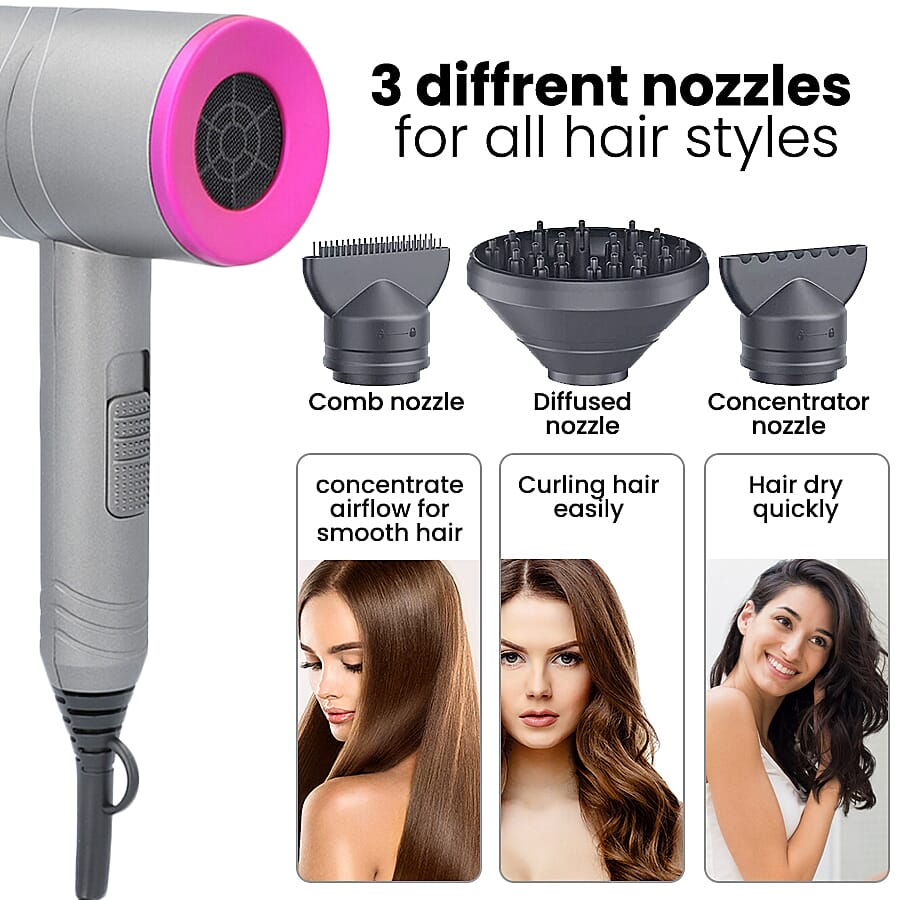 Doorbuster - BEAUTECH Professional Hair Dryer in Grey (with 3 Attachments)