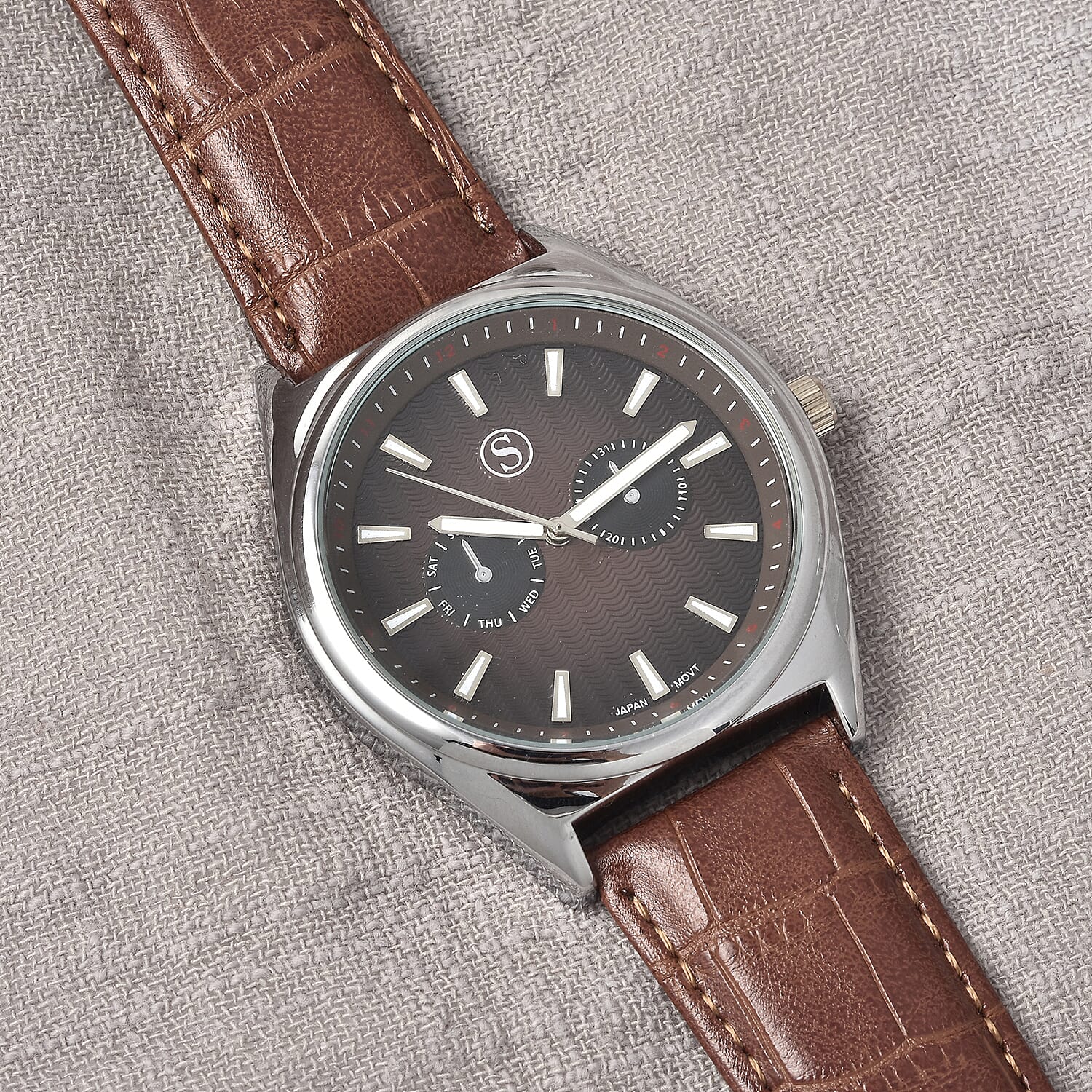 STRADA Japanese Movement Dark Brown Dial Water Resistant Watch with Dark Brown Colour Strap