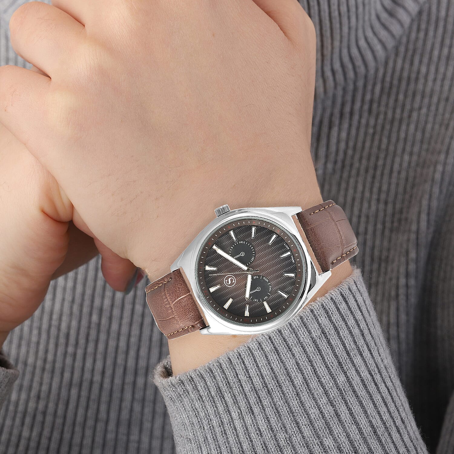 STRADA Japanese Movement Dark Brown Dial Water Resistant Watch with Dark Brown Colour Strap