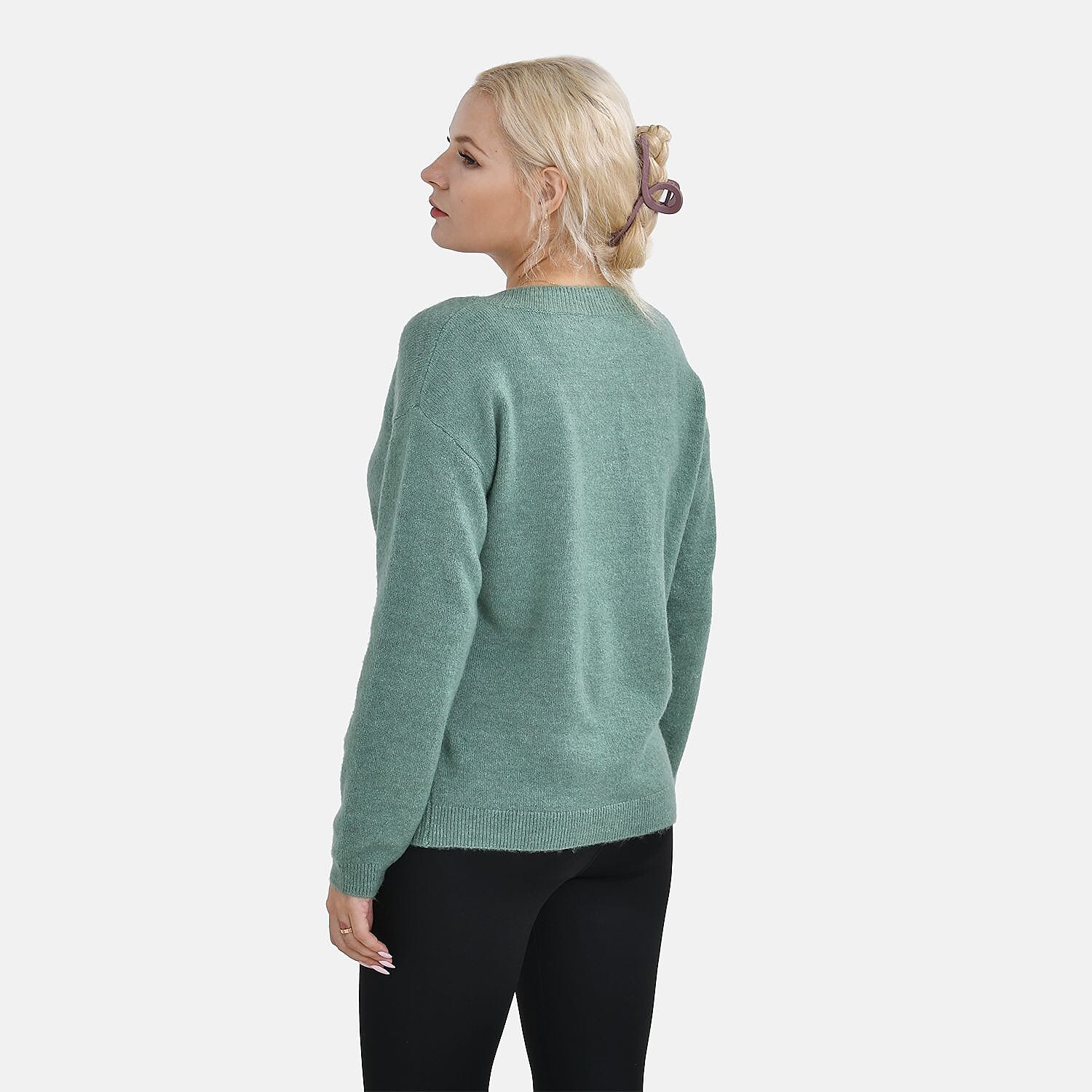 Tamsy Polyester Patterned Cardigan and Sweater-Jumper - Beige