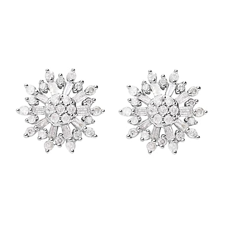 9K White Gold SGL CERTIFIED Diamond Stud Cluster Earrings 0.52 Ct 9K White Gold SGL CERTIFIED Diamond Stud Cluster Earrings 0.52 Ct