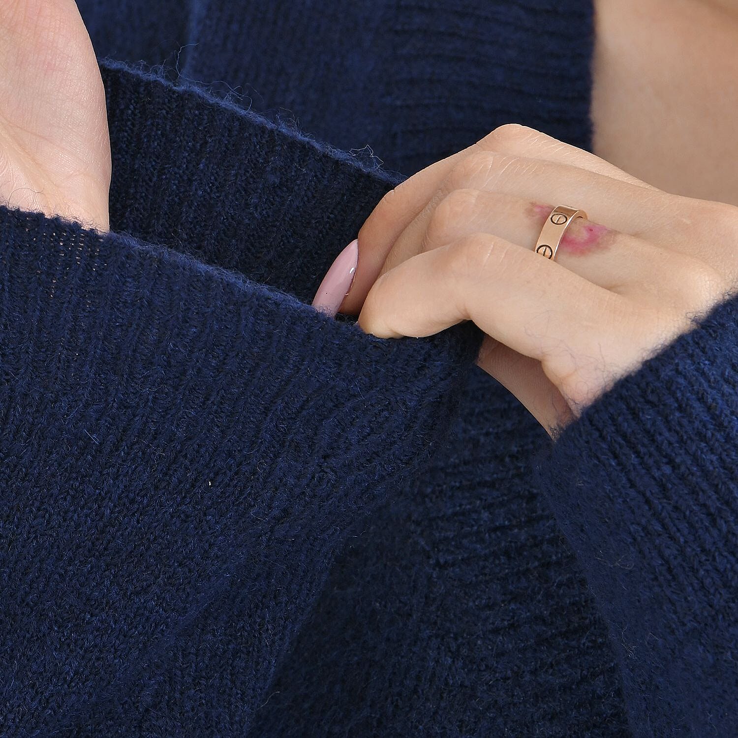 Tamsy Polyester Patterned Cardigan and Sweater-Jumper - Beige