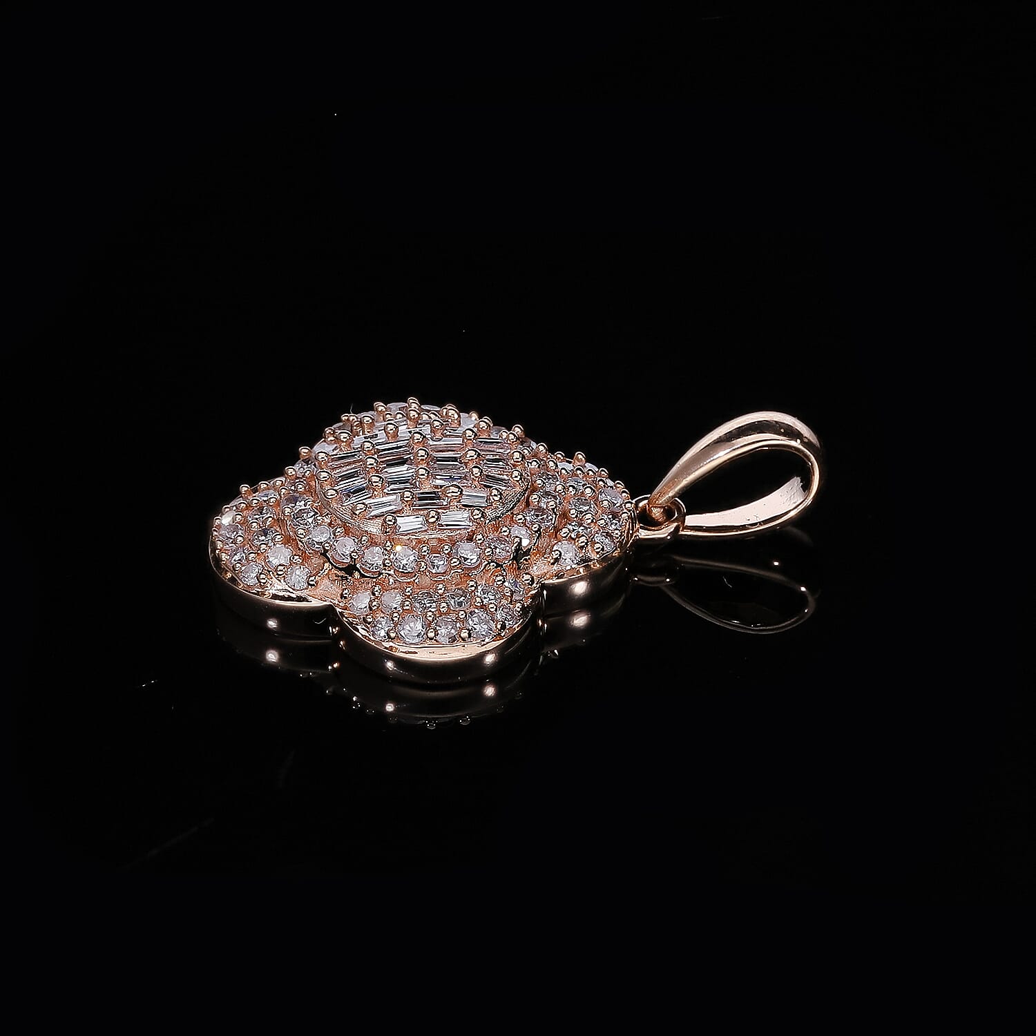 Diamond Day Mega Event Deal - 9K Rose Gold SGL Certified Pink Diamond & White Diamond (G-H) Clove Pendant 0.51 Ct