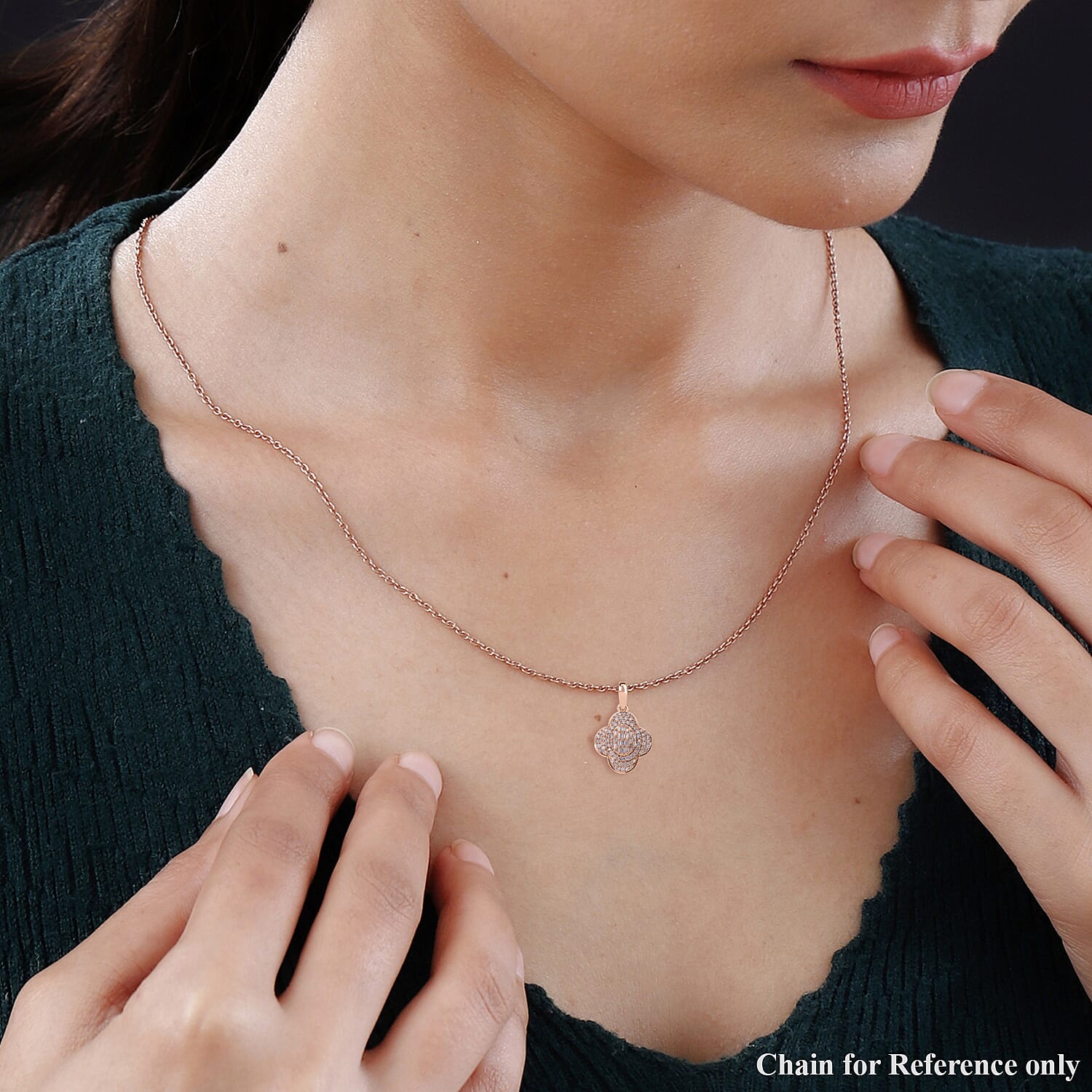 Diamond Day Mega Event Deal - 9K Rose Gold SGL Certified Pink Diamond & White Diamond (G-H) Clove Pendant 0.51 Ct