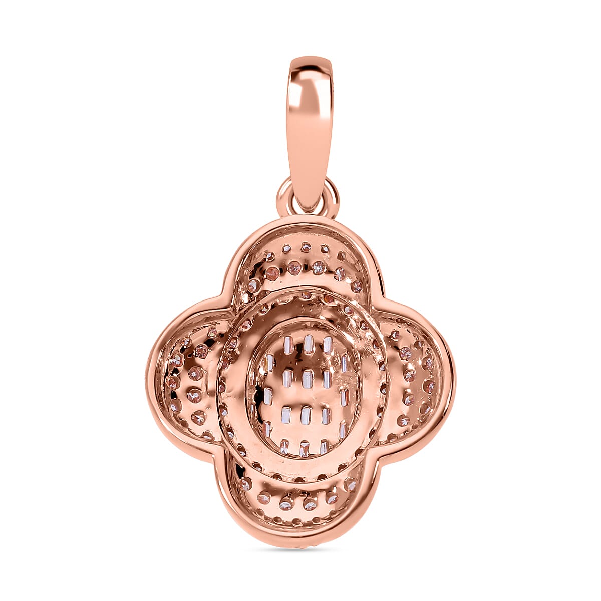 Diamond Day Mega Event Deal - 9K Rose Gold SGL Certified Pink Diamond & White Diamond (G-H) Clove Pendant 0.51 Ct