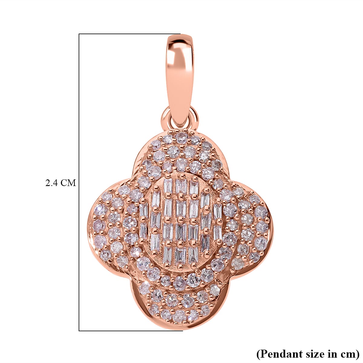 Diamond Day Mega Event Deal - 9K Rose Gold SGL Certified Pink Diamond & White Diamond (G-H) Clove Pendant 0.51 Ct